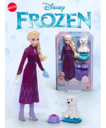 Набор Кукла Дисней Frozen Эльза с медвежонком JFG16