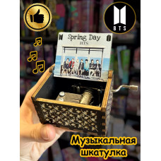 Музыкальная шкатулка детская BTS Kpop БТС Кпоп деревянная