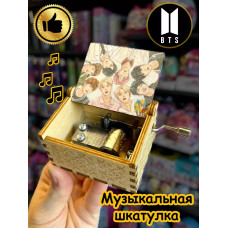 Музыкальная шкатулка детская BTS Kpop БТС Кпоп деревянная
