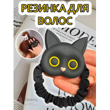 Резинка для волос детская женская черный кот