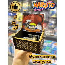 Музыкальная шкатулка детская Наруто Саске Naruto деревянная
